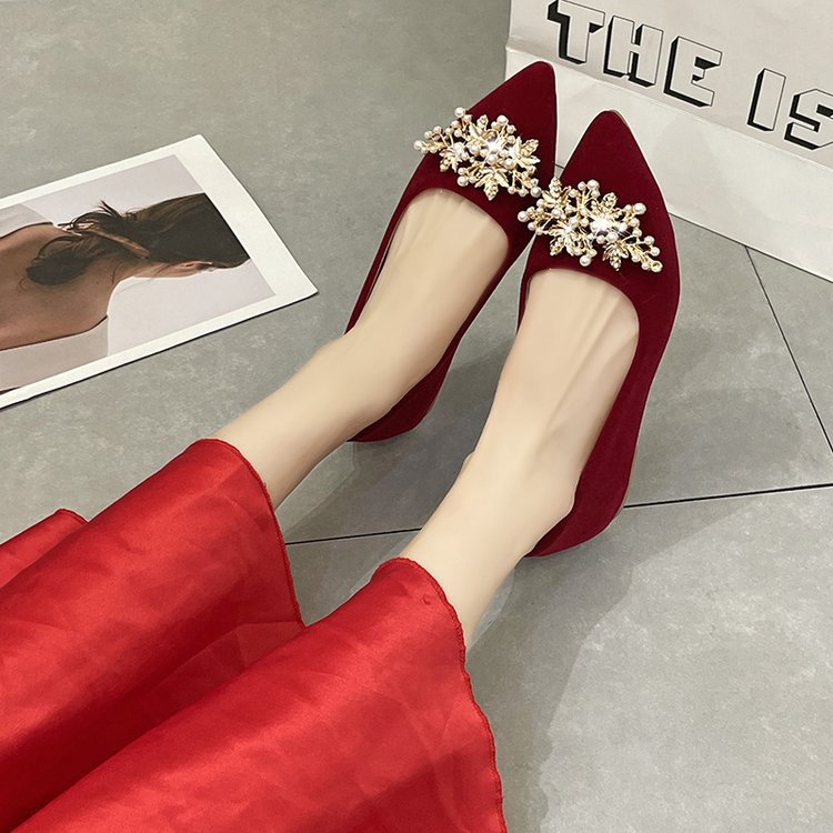 Damen elegante Ballerinas mit glamourösem Schleifen- und Strassakzent R&B
