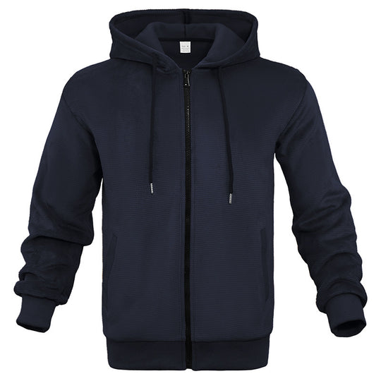 Herren sportlicher Zip-Hoodie aus atmungsaktivem Material mit Taschen R&B