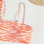 Damen Buntes Crop-Top und Rock Set R&B