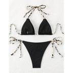 Damen Triangel-Bikini mit verstellbaren Bindändern