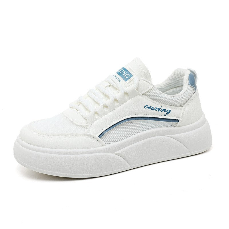 Damen trendige Plateau Sneakers mit atmungsaktiver Mesh-Oberfläche und dämpfendem Sohlenprofil R&B