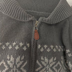 Damen Grobstrickjacke mit folkloristischem Muster und offenem Schnitt R&B