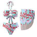 Damen Bikini-Set mit trendigem Wickelrock und knotendem Oberteil R&B