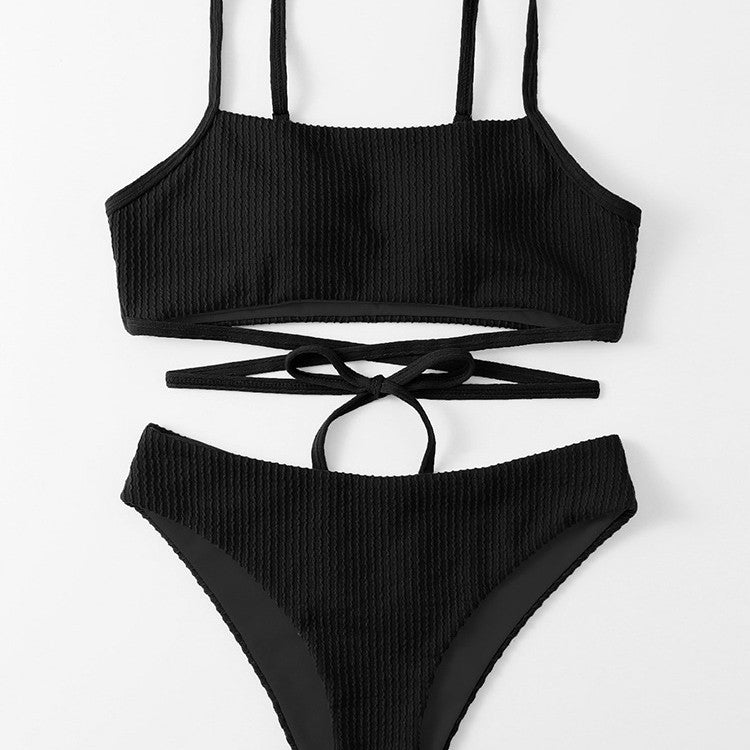 Damen Bikini-Set mit verstellbaren Trägern und modischem Wickeldetail R&B
