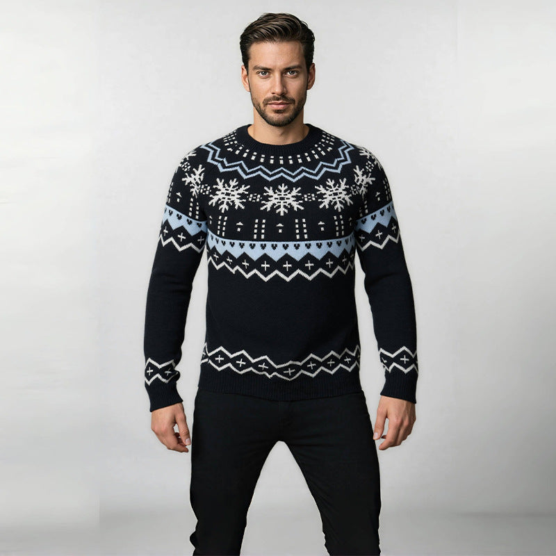 Herren Strickpullover mit winterlichem Muster R&B