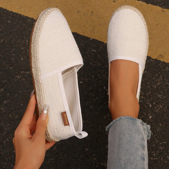 Damen bequeme Slip-Ons mit jute Details R&B