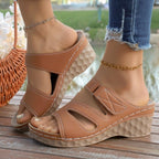 Damen Wedge-Pantoletten mit verstellbarem Riemendesign und Komfortsohle R&B