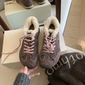 Damen Sportliche Winter-Sneaker mit kuscheligem Kunstfellkragen und rutschfester Sohle R&B