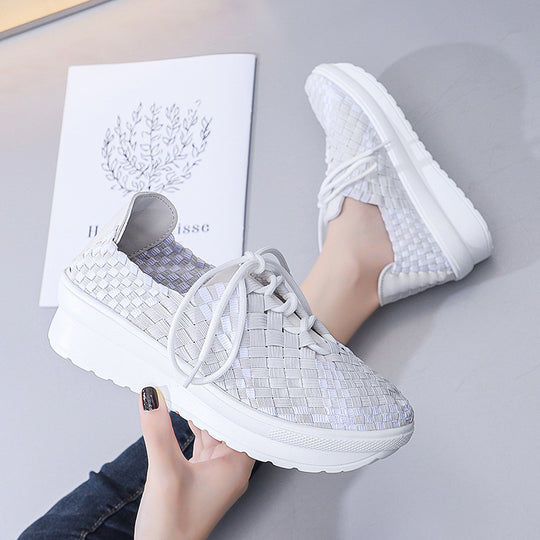 Damen Freizeit-Sneaker mit modernem geflochtenem Design und komfortabler Sohle R&B