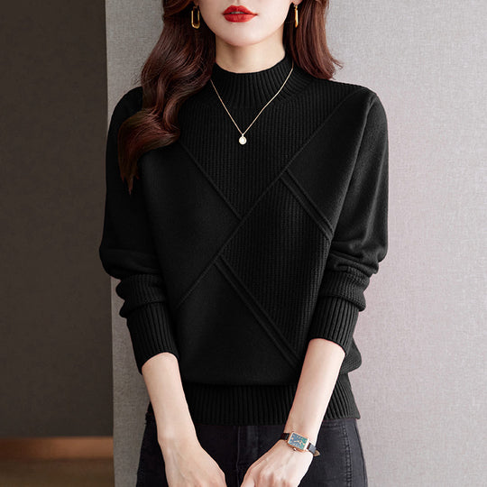 Damen eleganter Pullover mit strukturiertem Rippdesign R&B