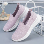 Damen Komfortable Slip-On Laufschuhe mit atmungsaktiver Strickoberfläche R&B