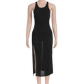 Damen figurbetontes Midikleid mit hohen Seitenschlitzen und Racerback R&B