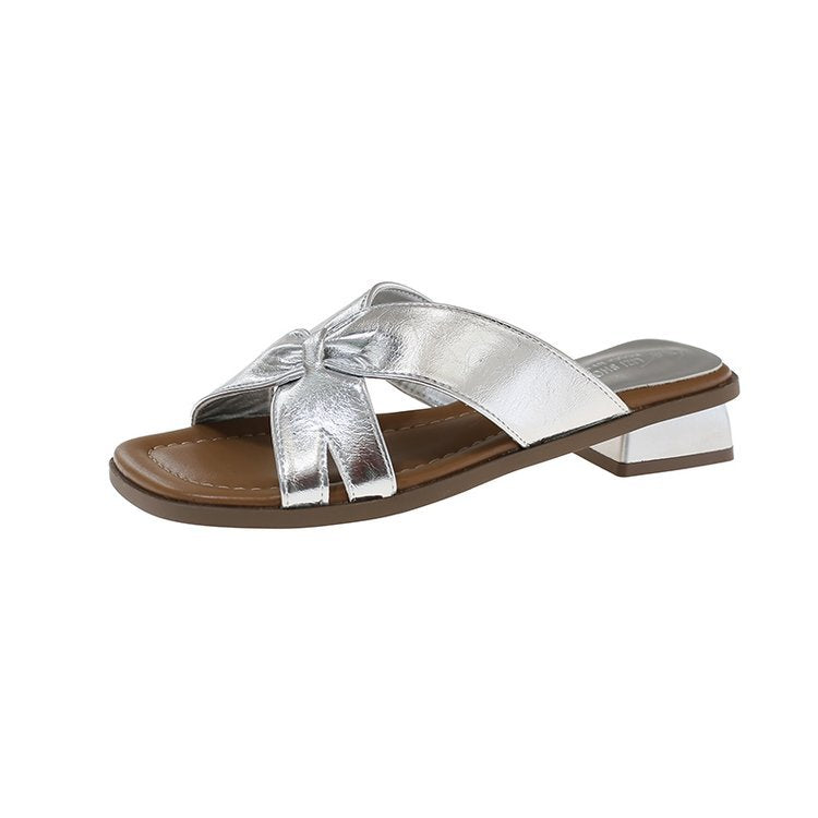 Damen elegante Mules mit modischem Knoten-Design R&B