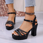 Damen Elegante High-Heels mit funkelndem Riemendesign R&B