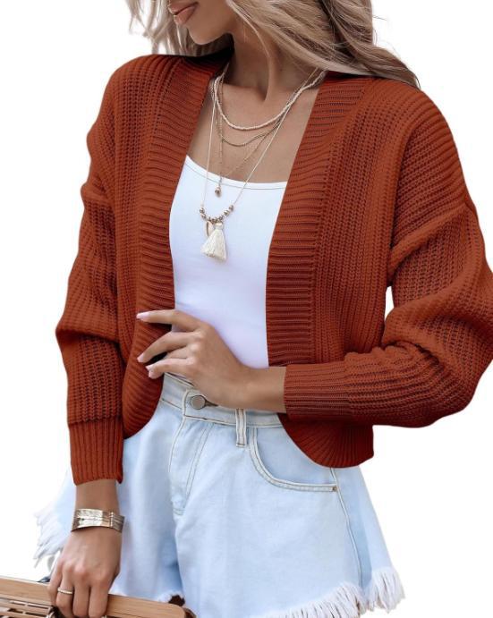 Damen lässiger Strickpullover mit überschnittenen Schultern und weitem Schnitt R&B