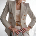 Damen Eleganter Blazer mit doppelter Knopfleiste und tailliertem Schnitt R&B