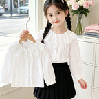 Mädchen Bluse mit romantischem Spitzenkragen und filigranem Design R&B