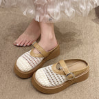 Damen Komfortable Clogs mit trendy Netzdesign und modischer Schnalle R&B
