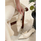 Damen elegante Slingback-Pumps mit zarter Schleifenapplikation R&B