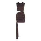 Damen Elegantes Kurzkleid mit asymmetrischem Saum und raffiniertem Cut-Out EB