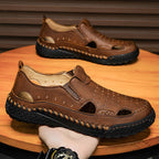 Herren atmungsaktive Leder Sandalen R&B