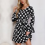 Damen Legeres Polka-Dot Kleid R&B