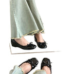 Damen elegante Ballerinas mit zarter Schleifenverzierung R&B