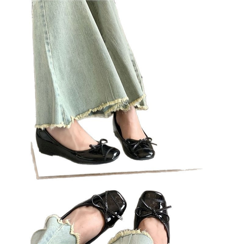 Damen elegante Ballerinas mit zarter Schleifenverzierung R&B