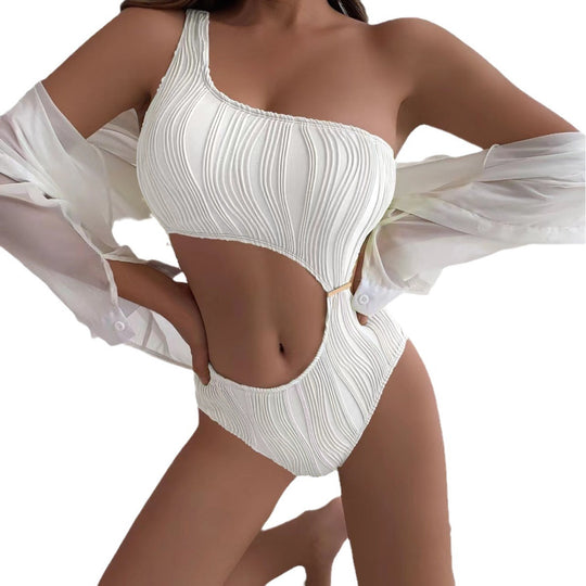 Damen Einseitiger Schnitt Badeanzug mit verrücktem Design R&B