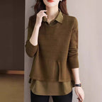 Damen Modischer Layered Pullover mit Struktur R&B