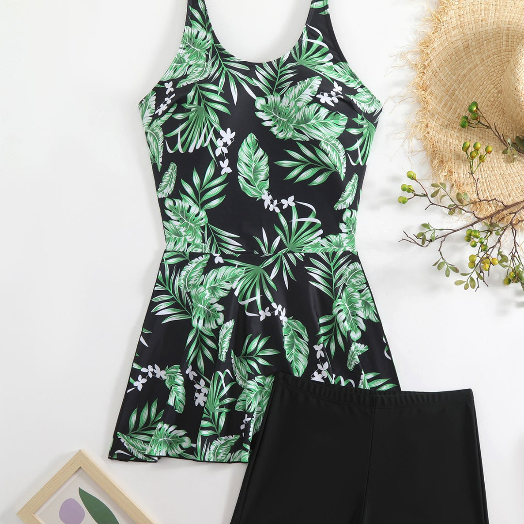 Damen Schwimmanzug mit floralem Muster und modischem Short-Design R&B