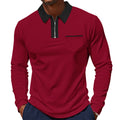 Herren nan elegantes Langarm-Poloshirt mit verdecktem Halbzip, strukturierter Piqué-Optik und dezenter Brusttasche R&B
