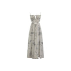 Damen Maxikleid mit verspieltem Cut-Out-Design und dekorativem Kordelzug R&B