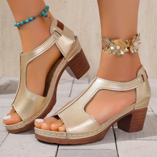 Damen Komfortable Offene Sandalen mit modischen Cut-Outs R&B