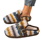 Damen Warme Hausschuhe mit Karomuster und bequemer Sohle R&B