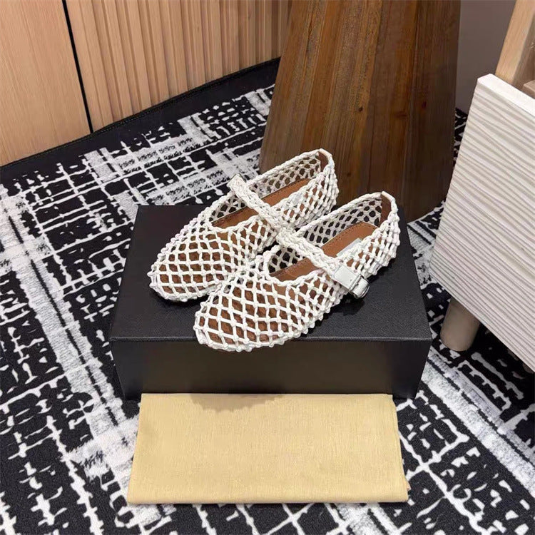 Damen Elegante Netzschuhe mit modischem Riemendesign