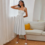 Damen Midikleid mit gerafftem Oberteil und schwingendem Saum R&B