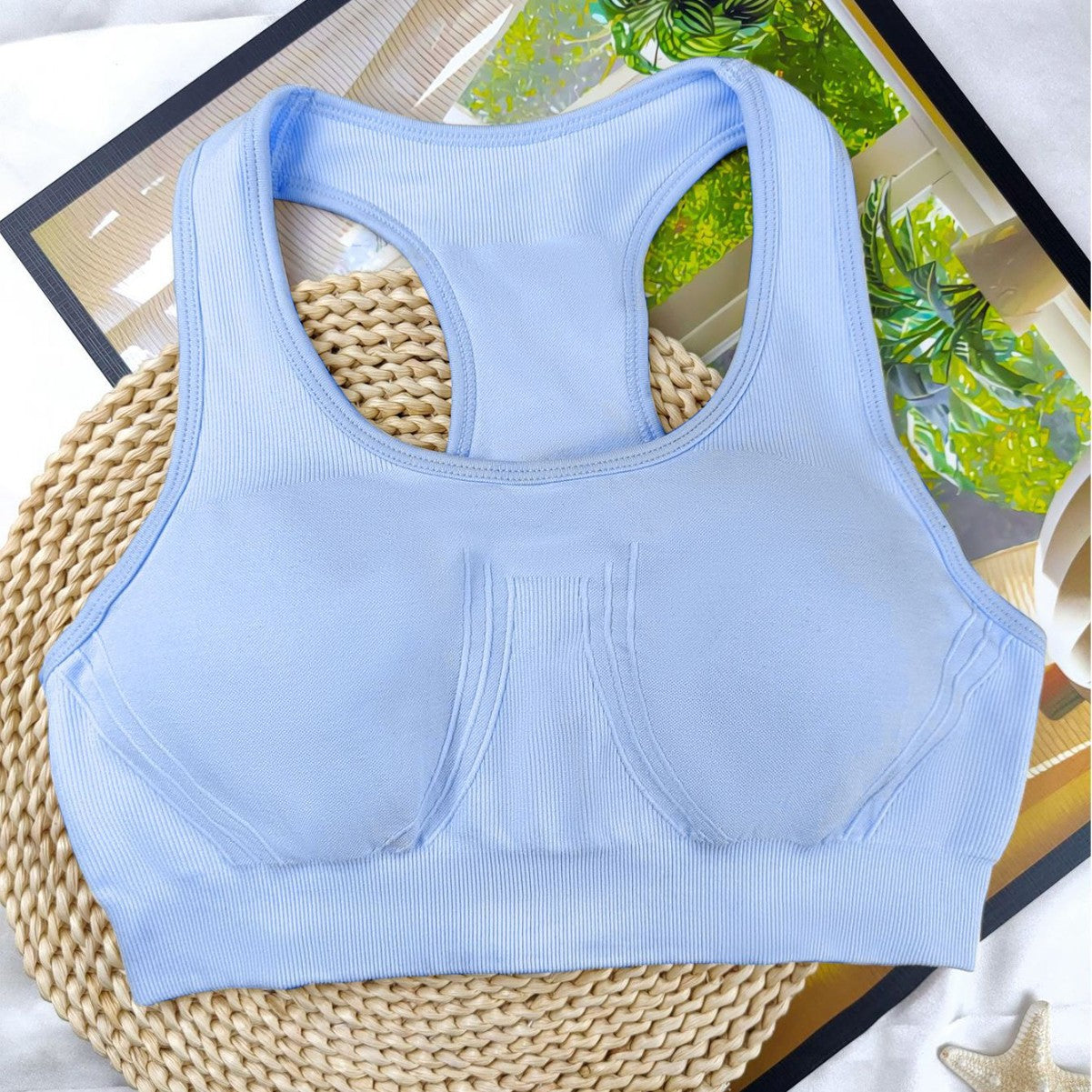 Damen Sport-Bustier mit atmungsaktivem MischgewR&Be und stützenden Cups R&B