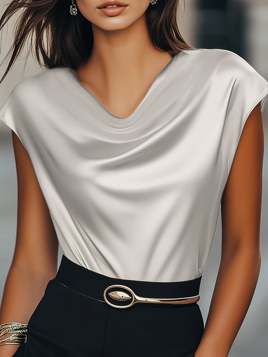 Damen Elegantes Drapiertes Oberteil aus hochwertigem Material R&B