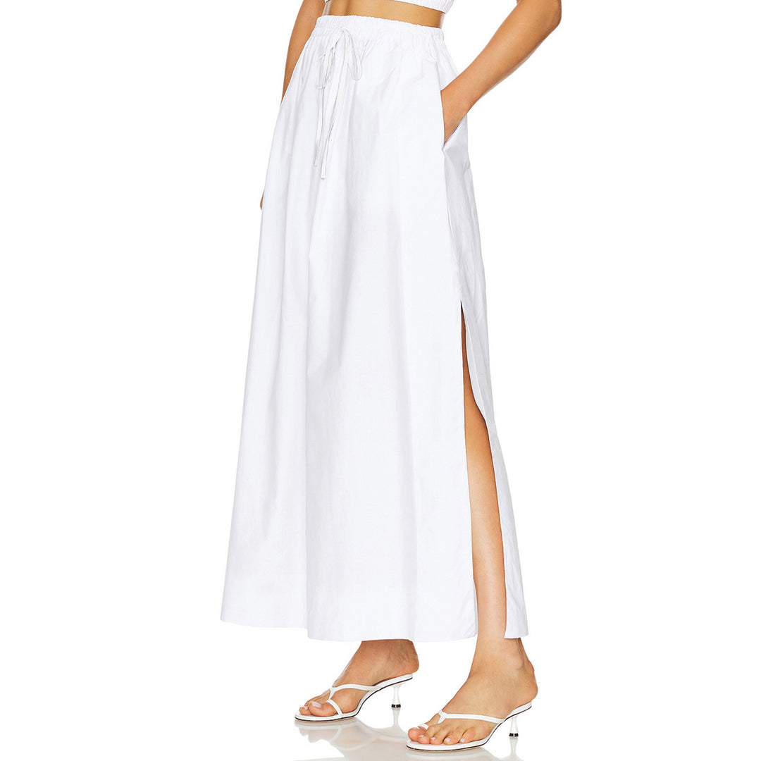 Damen maxilanger Rock mit elastischem Taillenbund und leichtem Material R&B