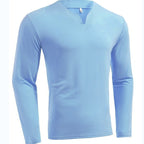 Herren nan Langarmshirt mit V-Ausschnitt Slim Fit Baumwollmix und elastischem Komfortbund R&B