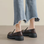 Damen Mokassins mit modischem Plateau und eleganter Schnalle