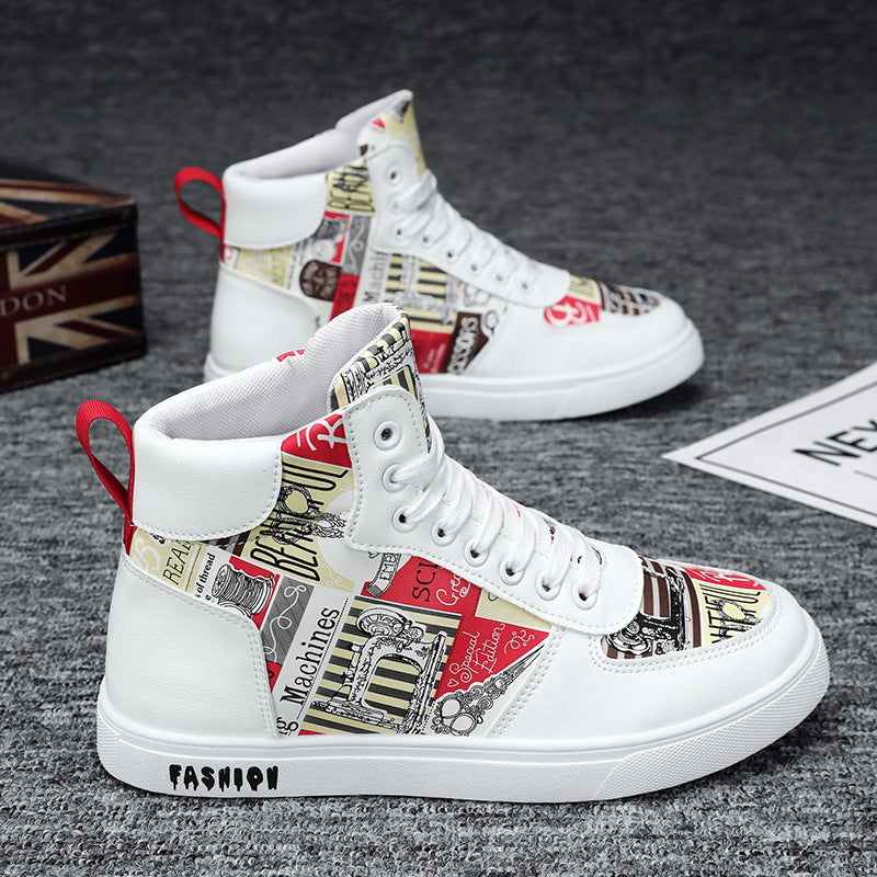 Herren Modische High-Top Sneakers mit einzigartigem Grafikdesign R&B