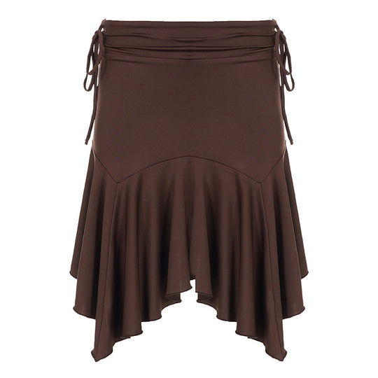 Damen asymmetrischer Swing-Rock mit tailliertem Design R&B