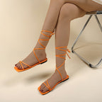Damen elegante Sandalen mit hochgezogenem Riemendesign und schnittfestem Obermaterial R&B