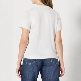 Damen lässiges Kurzarm-T-Shirt aus hochwertiger Baumwolle mit Rundhalsausschnitt R&B