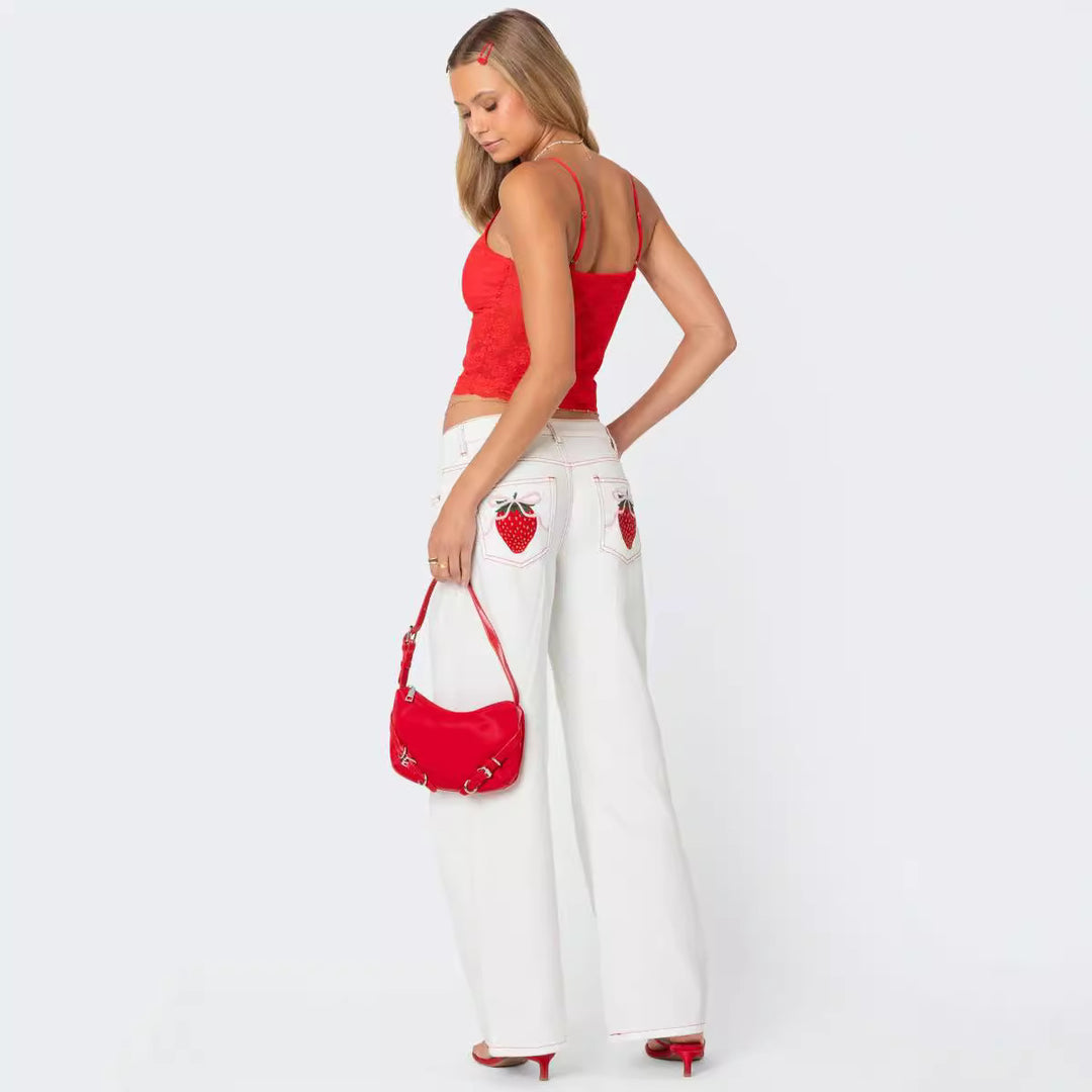 Damen Spitzencrop-Top mit Schleifen-Detail und verstellbaren Trägern R&B
