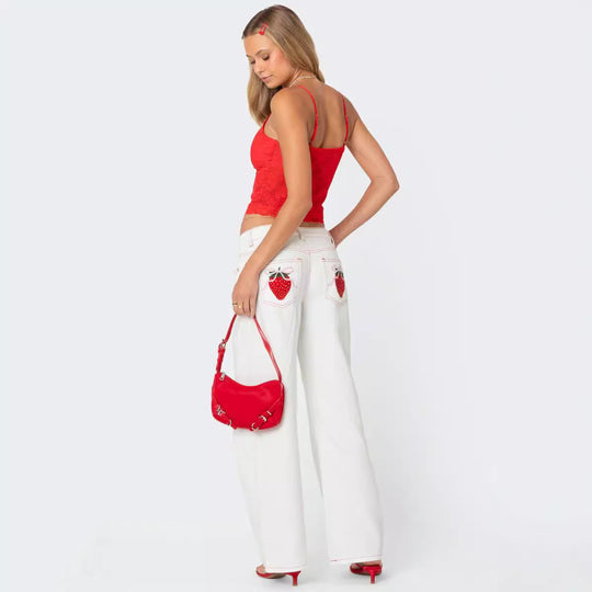 Damen Spitzencrop-Top mit Schleifen-Detail und verstellbaren Trägern R&B