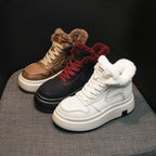 Damen High-Top Sneakers mit flauschigem Innenfutter und bequemer Plateausohle