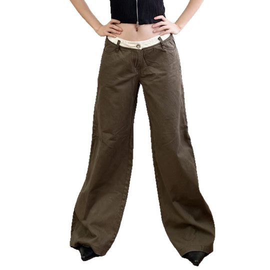 Damen Cargo-Hose im lässigen Stil mit praktischen Seitentaschen und weitem Bein R&B